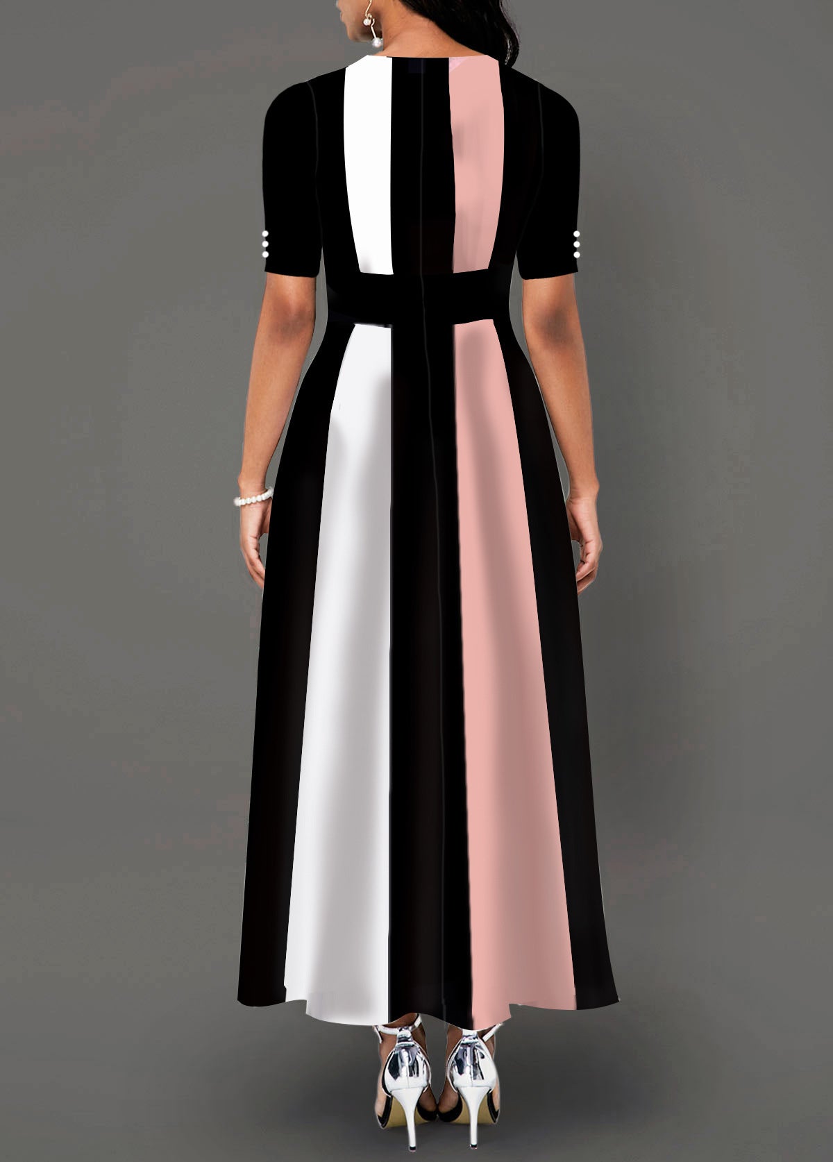 Kleid mit Reißverschluss und Farbblockdesign