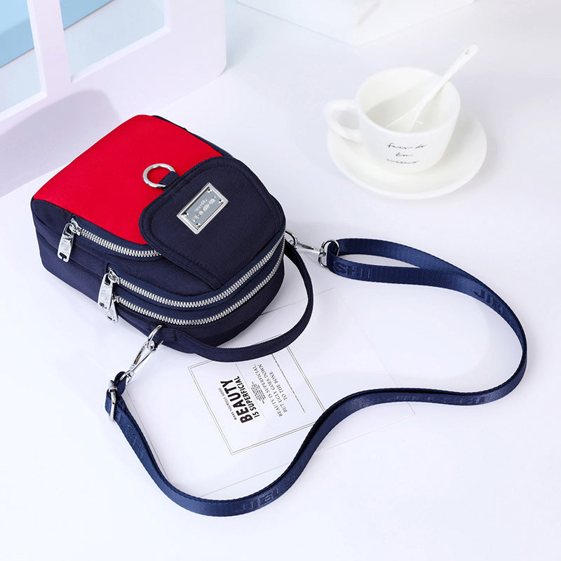 Crossbody Small Square Bag Multi-compartment Mobile Phone Bag