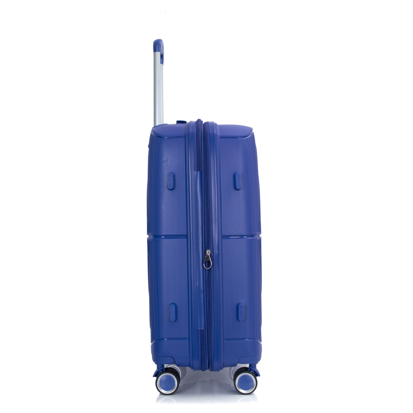 Erweiterbarer Hartschalenkoffer mit Doppel-Spinner-Rädern, PP-Gepäcksets, leicht, langlebig, 3-teiliges Set (20/24/28), Marineblau