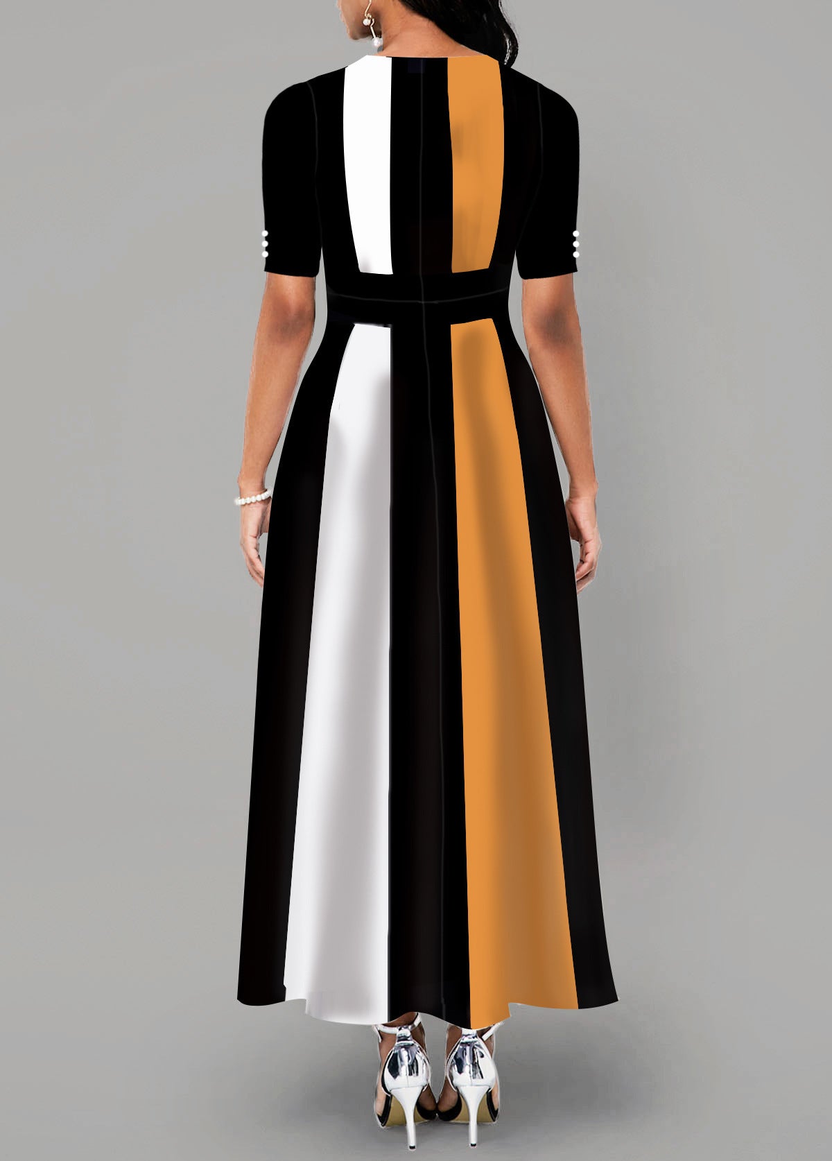 Kleid mit Reißverschluss und Farbblockdesign
