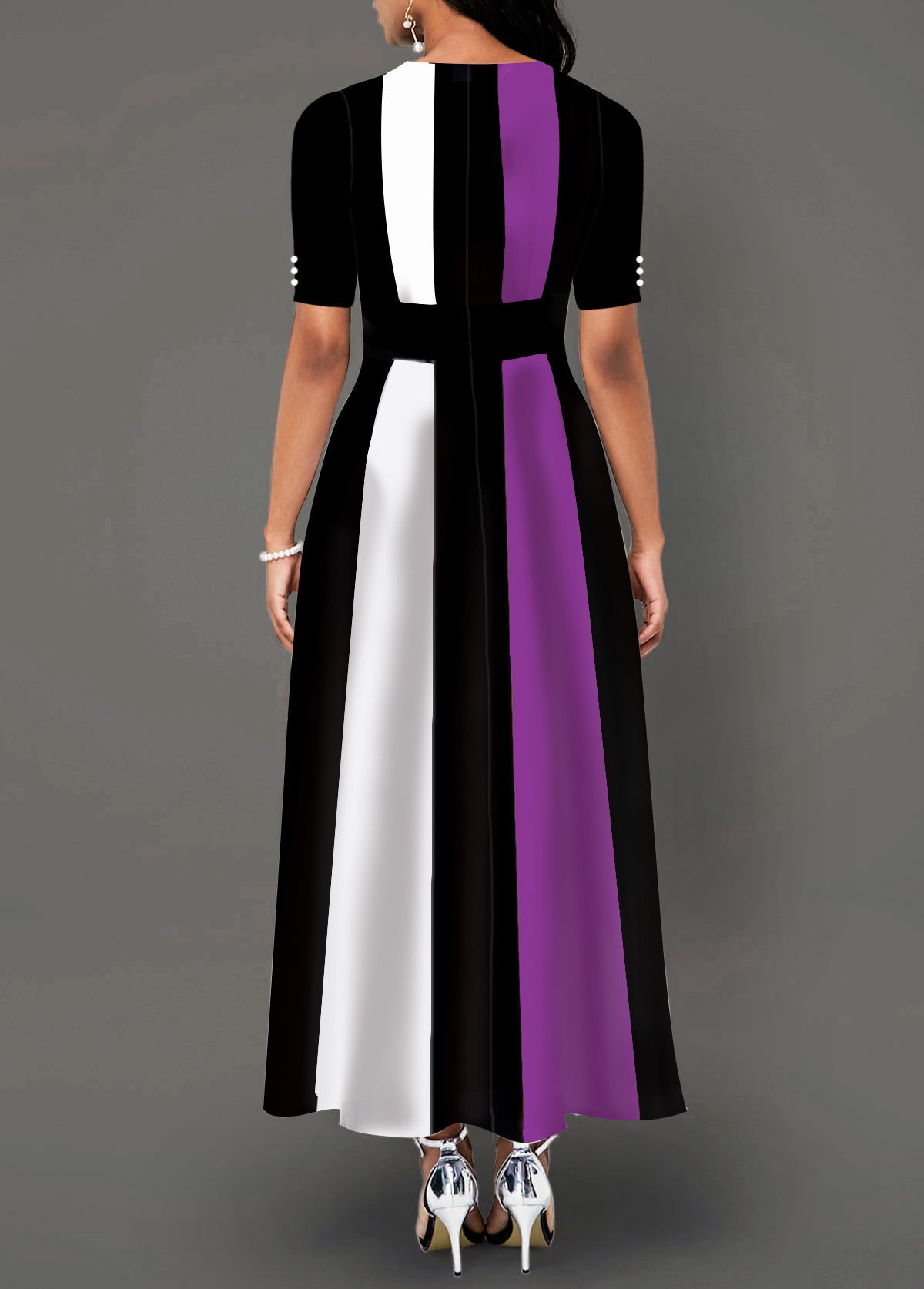 Kleid mit Reißverschluss und Farbblockdesign