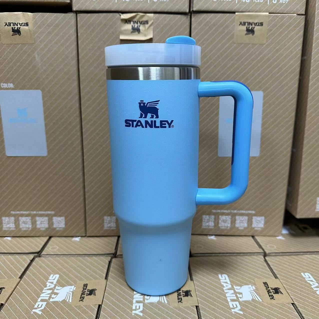 Stanley Tumbler with Handle Straw Lid Stainless Steel 30oz Vacuum Insulated Car Mug Double Wall Thermal Iced Travel Cup