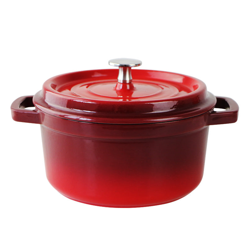 Europäischer Suppentopf aus Gusseisen-Emaille, 22 cm, Kochtopf, Suppentopf