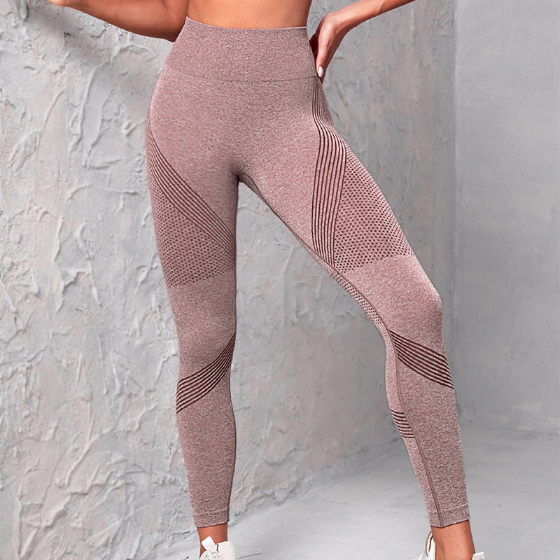 Nahtlose Yogahosen mit hoher Taille für Damen, einfarbig, gepunktet, gestreift, mit Po-Lifting-Leggings, Fitness, Laufen, Sport, Fitnessstudio, Legging-Outfits