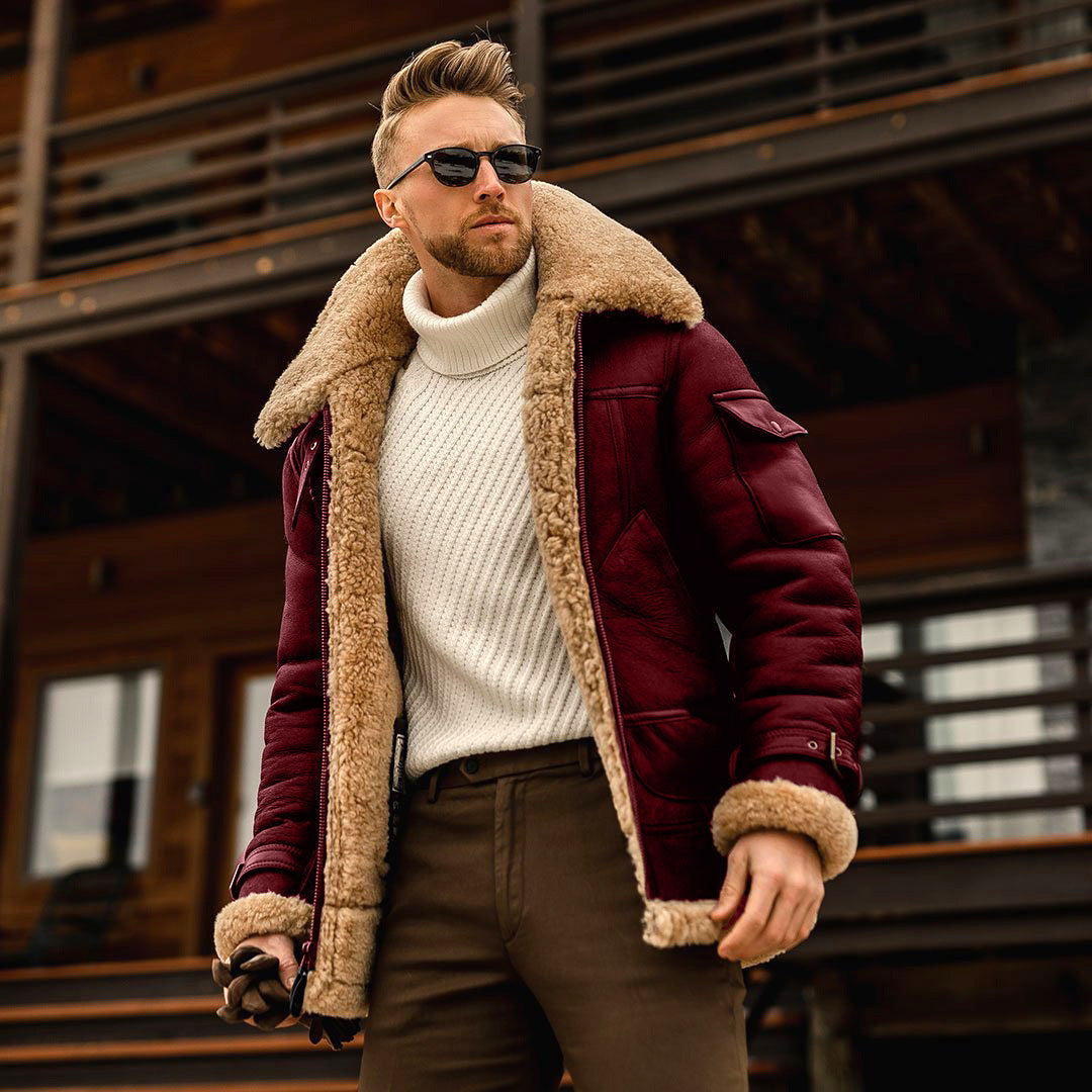 Militärische taktische Fleecejacke für Herren – warmer Wintermantel mit Pelzkragen.