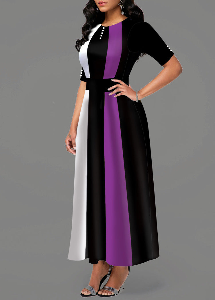 Kleid mit Reißverschluss und Farbblockdesign