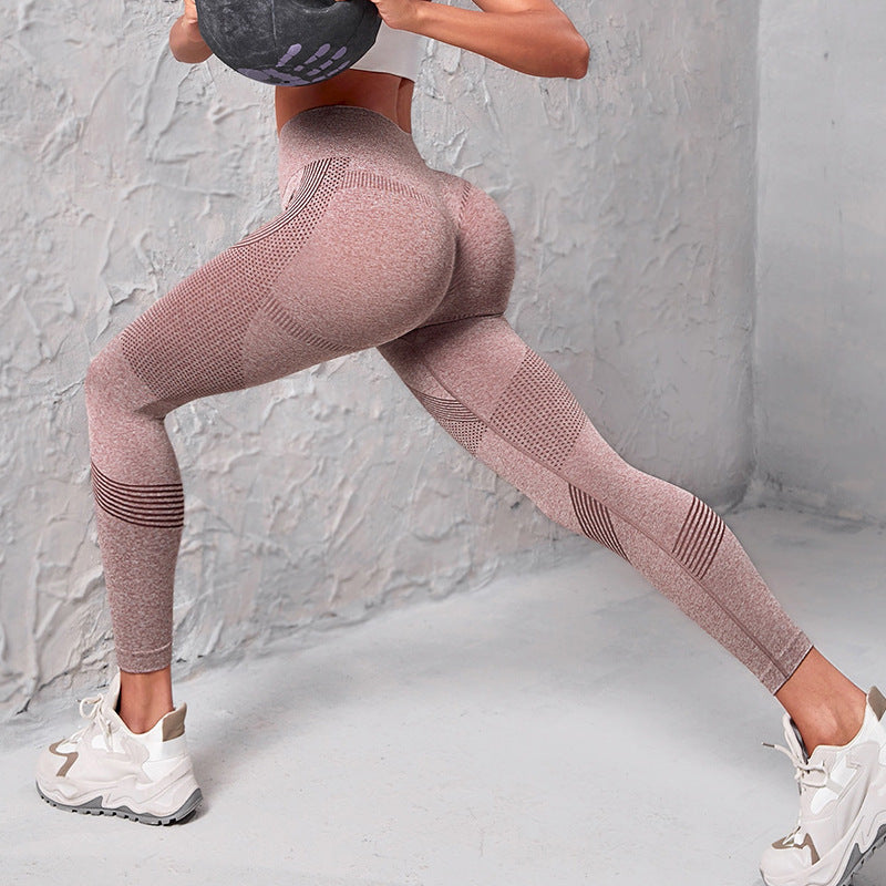 Nahtlose Yogahosen mit hoher Taille für Damen, einfarbig, gepunktet, gestreift, mit Po-Lifting-Leggings, Fitness, Laufen, Sport, Fitnessstudio, Legging-Outfits