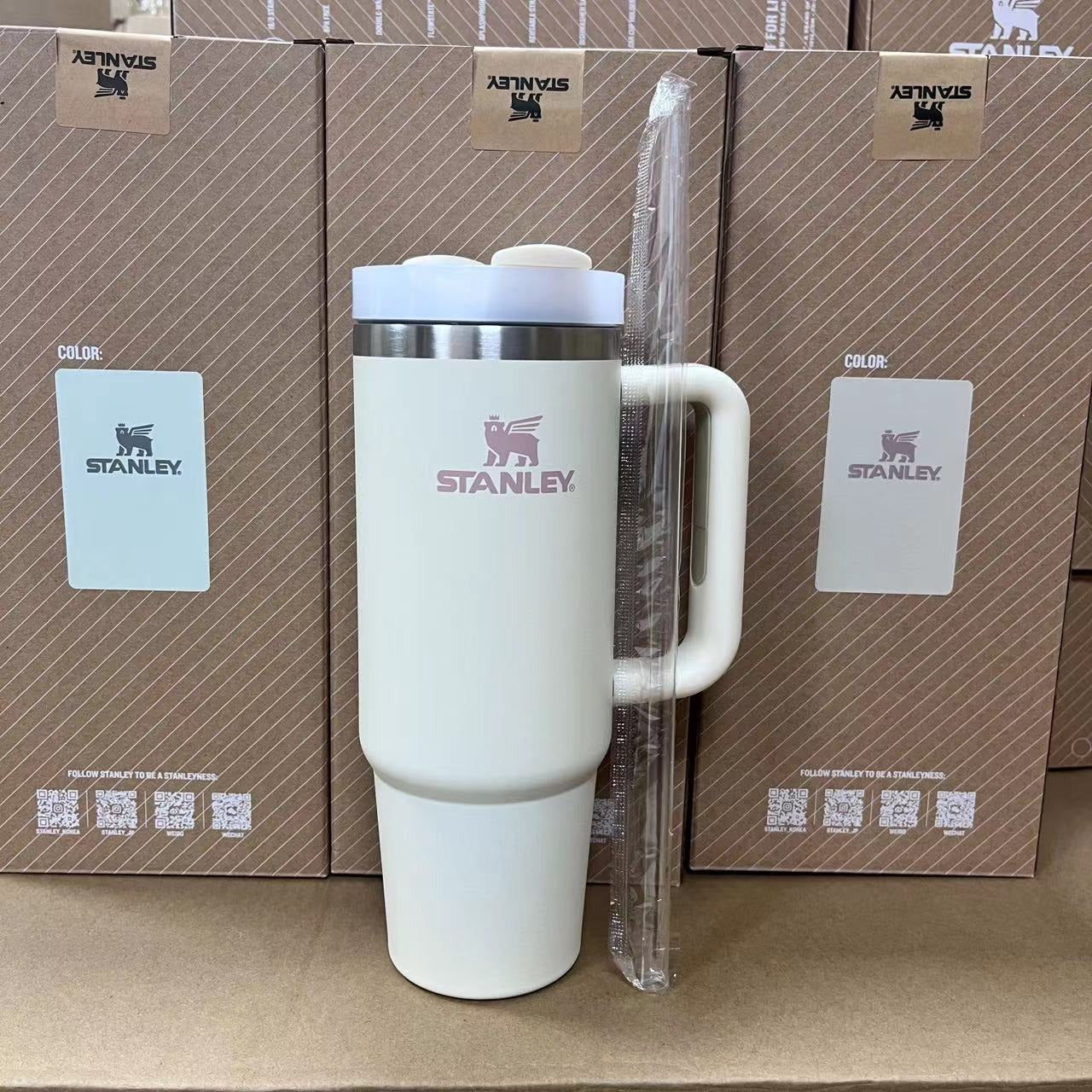 Stanley Tumbler with Handle Straw Lid Stainless Steel 30oz Vacuum Insulated Car Mug Double Wall Thermal Iced Travel Cup