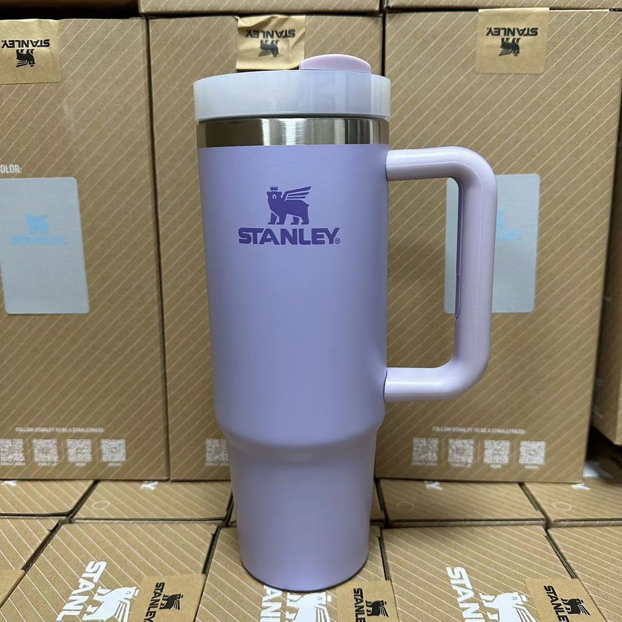 Stanley Tumbler with Handle Straw Lid Stainless Steel 30oz Vacuum Insulated Car Mug Double Wall Thermal Iced Travel Cup