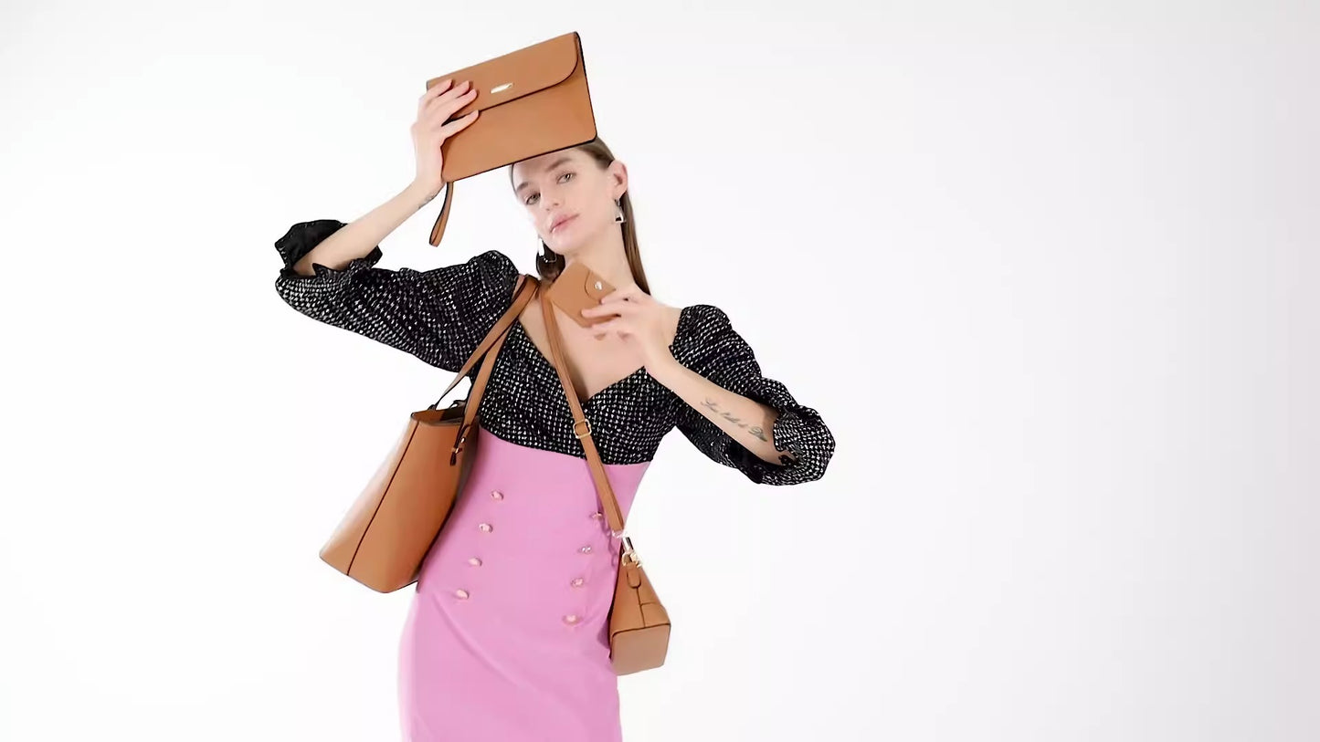 Trendy Damentasche Retro Promi One-Shoulder-Handtasche Neue High Capacity Fashion Cross Vierteiliges Set Muttertasche