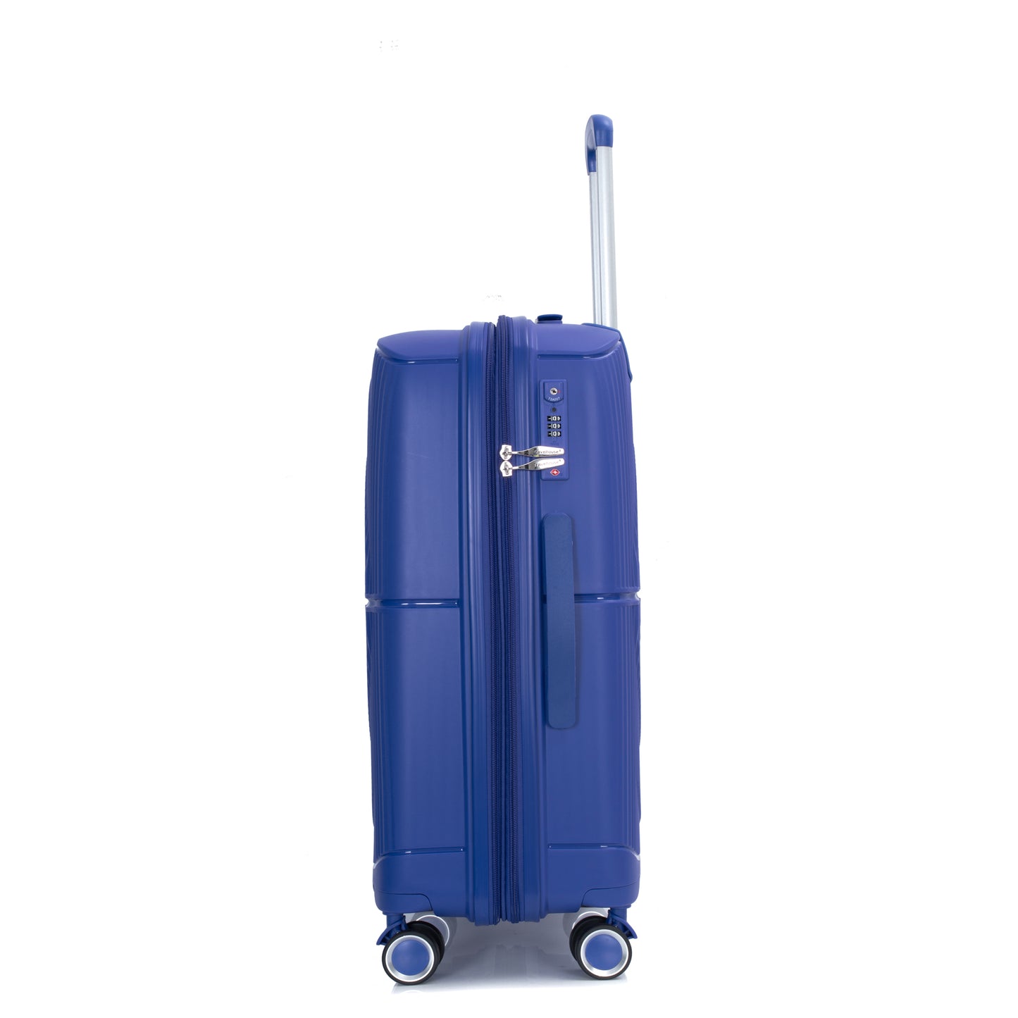 Erweiterbarer Hartschalenkoffer mit Doppel-Spinner-Rädern, PP-Gepäcksets, leicht, langlebig, 3-teiliges Set (20/24/28), Marineblau