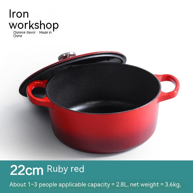 Dutch Iron Cooker Emaille Suppentopf Verdickter Gusstopf