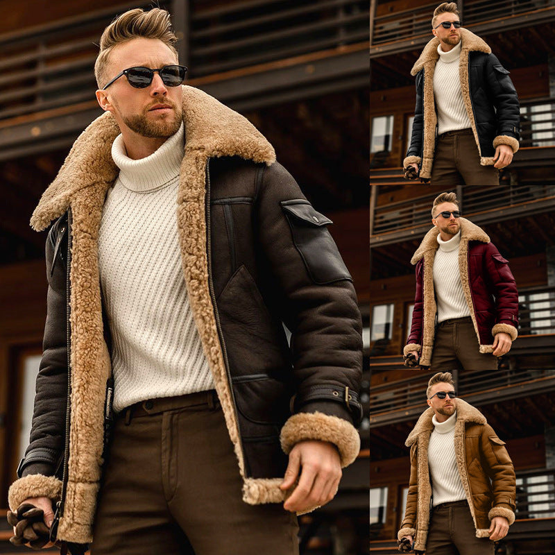 Militärische taktische Fleecejacke für Herren – warmer Wintermantel mit Pelzkragen.