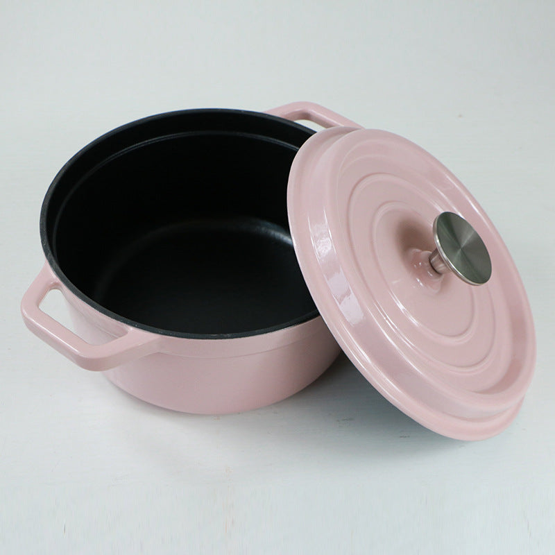 Europäischer Suppentopf aus Gusseisen-Emaille, 22 cm, Kochtopf, Suppentopf