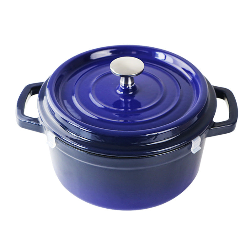Europäischer Suppentopf aus Gusseisen-Emaille, 22 cm, Kochtopf, Suppentopf