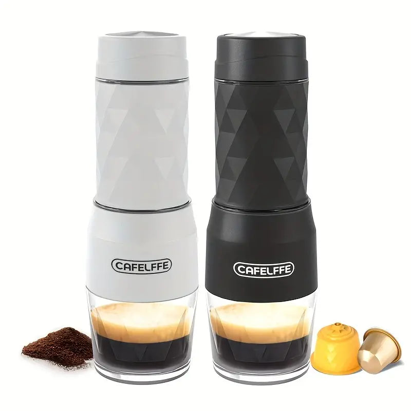 3-in-1 Manual Coffee Maker | Nespresso & Ground Coffee | No Electricity Needed.