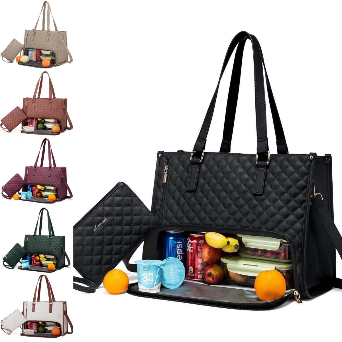 Stylish Quilted Lunch Tote – Insulated, Leak-Proof & Multi-Functional Handbag