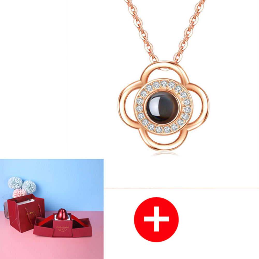 Heiße Valentinstagsgeschenke Metall Rose Schmuck Geschenkbox Halskette für Hochzeit Freundin Halskette Geschenke