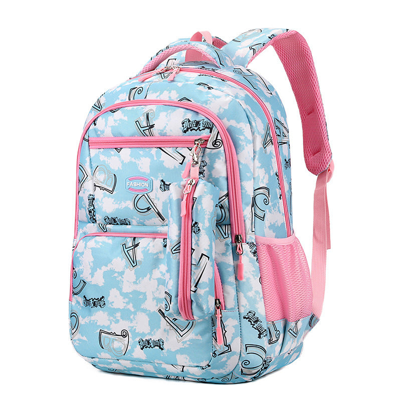 Print Backpack With Pencil Case Fsahion Sweet Primary School Students Schoolbag For Girls Boys