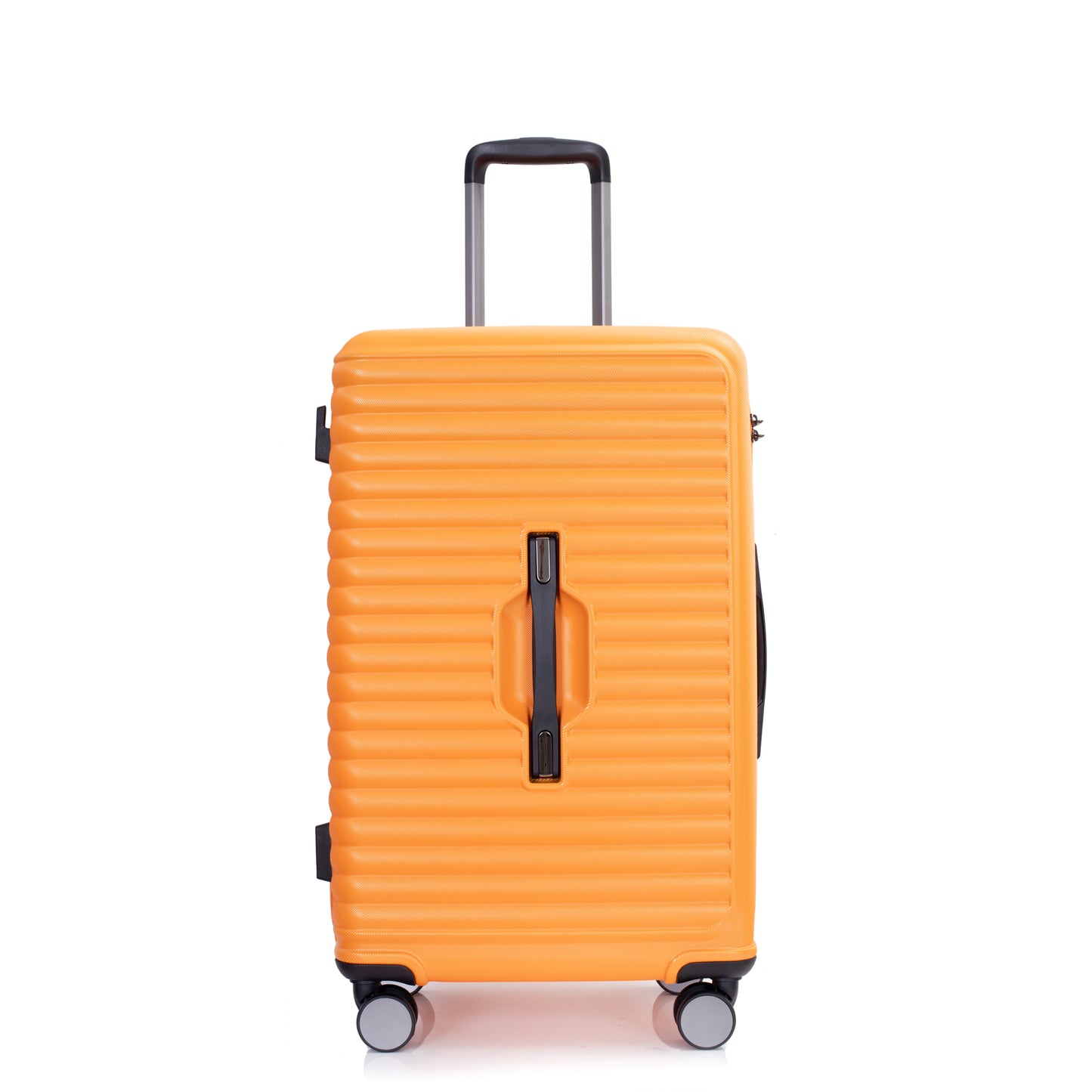 3 Piece Luggage Sets PC+ABS Lightweight Suitcase with Two Hooks, 360° Double Spinner Wheels, TSA Lock, (20/24/28) Orange