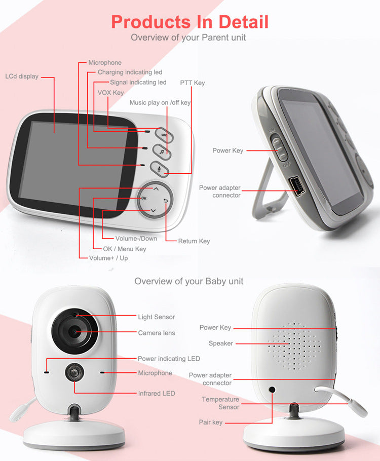 Wireless Baby Monitor Household Baby For Good Safety