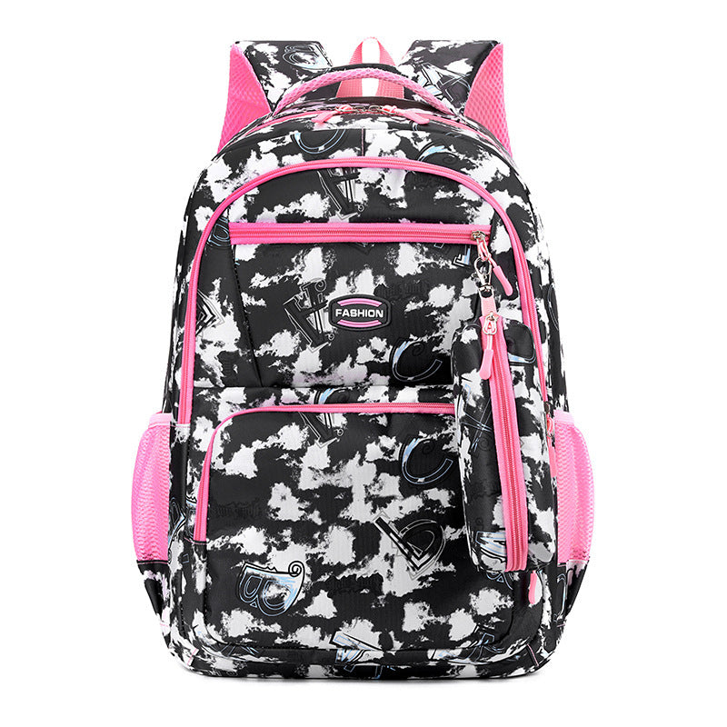 Print Backpack With Pencil Case Fsahion Sweet Primary School Students Schoolbag For Girls Boys