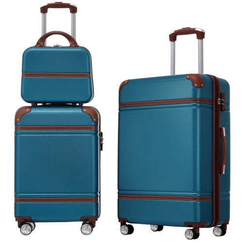Hardshell Luggage Sets 3 Pieces 20x24 Luggages And Cosmetic Case Spinner Suitcase With TSA Lock Lightweight