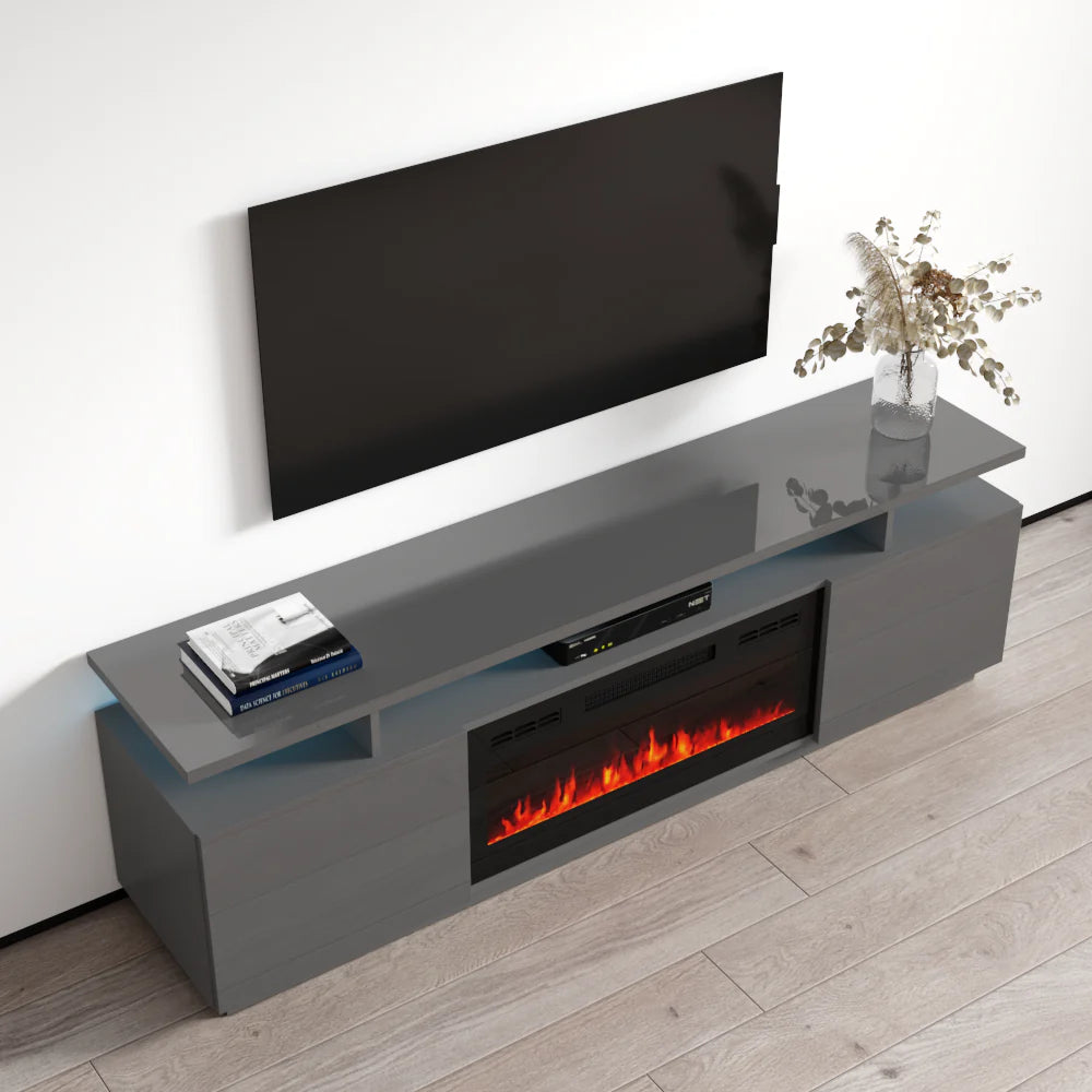 Eva-Kbl Fireplace TV Stand