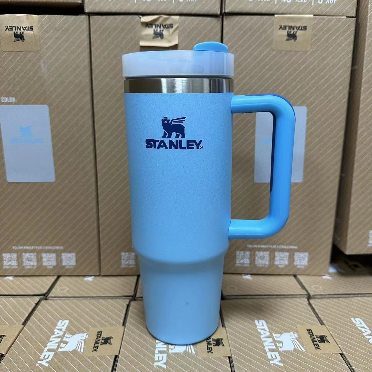 Stanley Tumbler with Handle Straw Lid Stainless Steel 30oz  Vacuum Insulated Car Mug Double Wall Thermal Iced Travel Cup