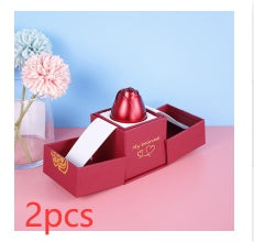 Heiße Valentinstagsgeschenke Metall Rose Schmuck Geschenkbox Halskette für Hochzeit Freundin Halskette Geschenke
