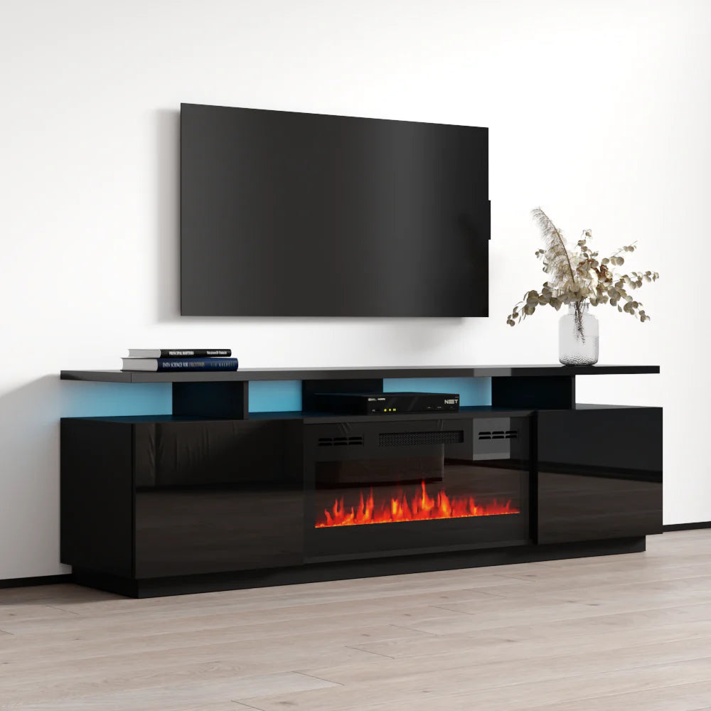 Eva-Kbl Fireplace TV Stand