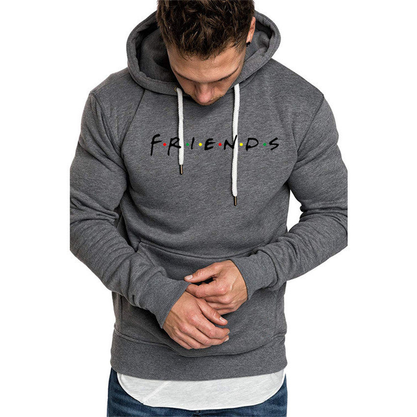 Letter Printed Men's And Women's Hoodie Plush Casual Coat