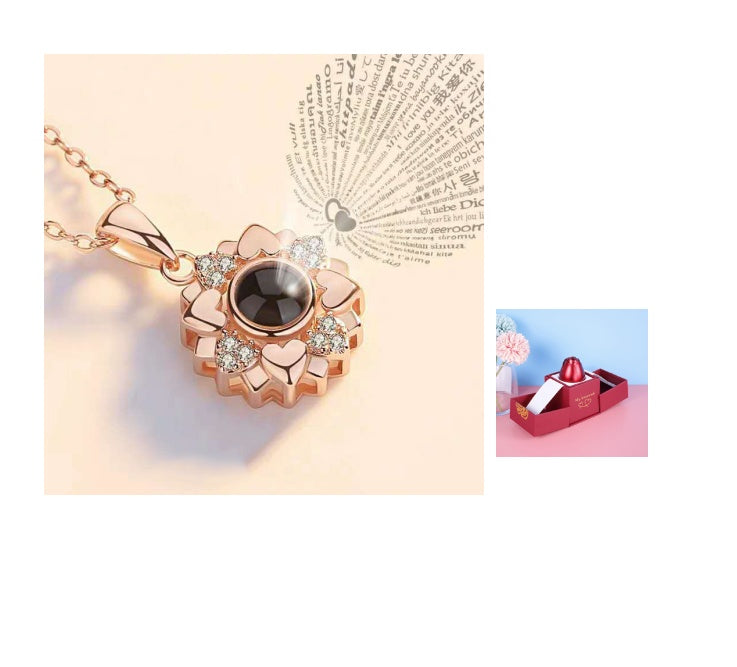 Heiße Valentinstagsgeschenke Metall Rose Schmuck Geschenkbox Halskette für Hochzeit Freundin Halskette Geschenke