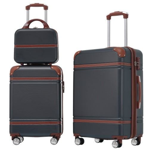 Hardshell Luggage Sets 3 Pieces 20x24 Luggages And Cosmetic Case Spinner Suitcase With TSA Lock Lightweight