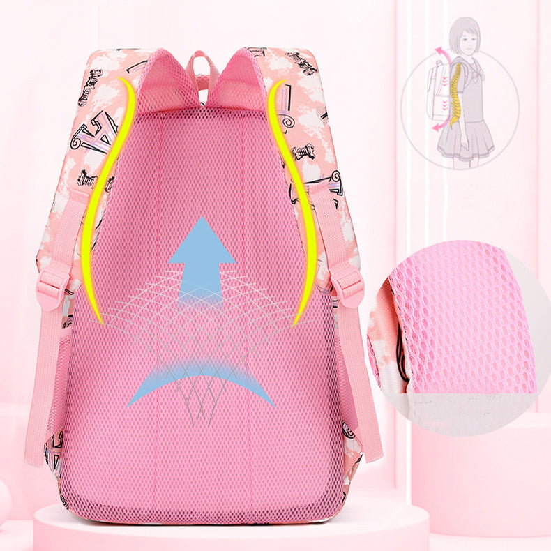 Print Backpack With Pencil Case Fsahion Sweet Primary School Students Schoolbag For Girls Boys