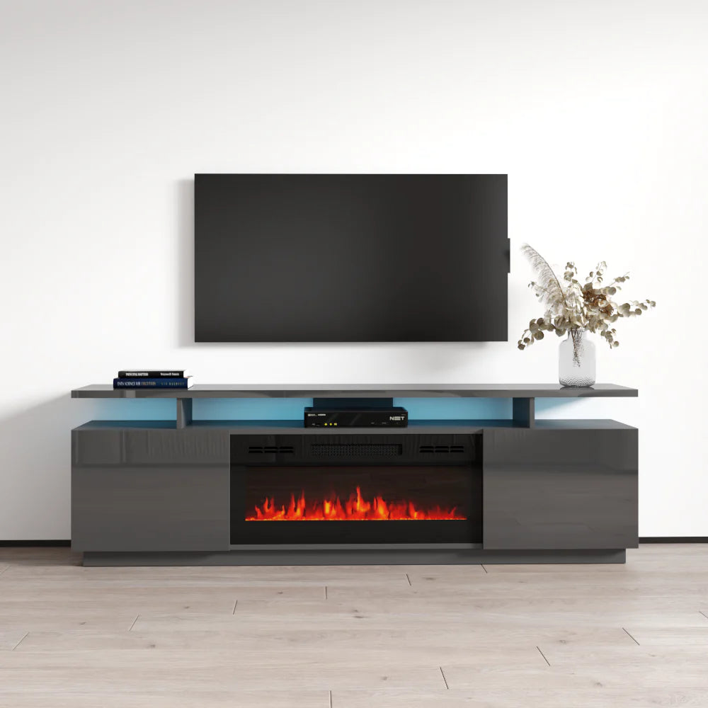 Eva-Kbl Fireplace TV Stand