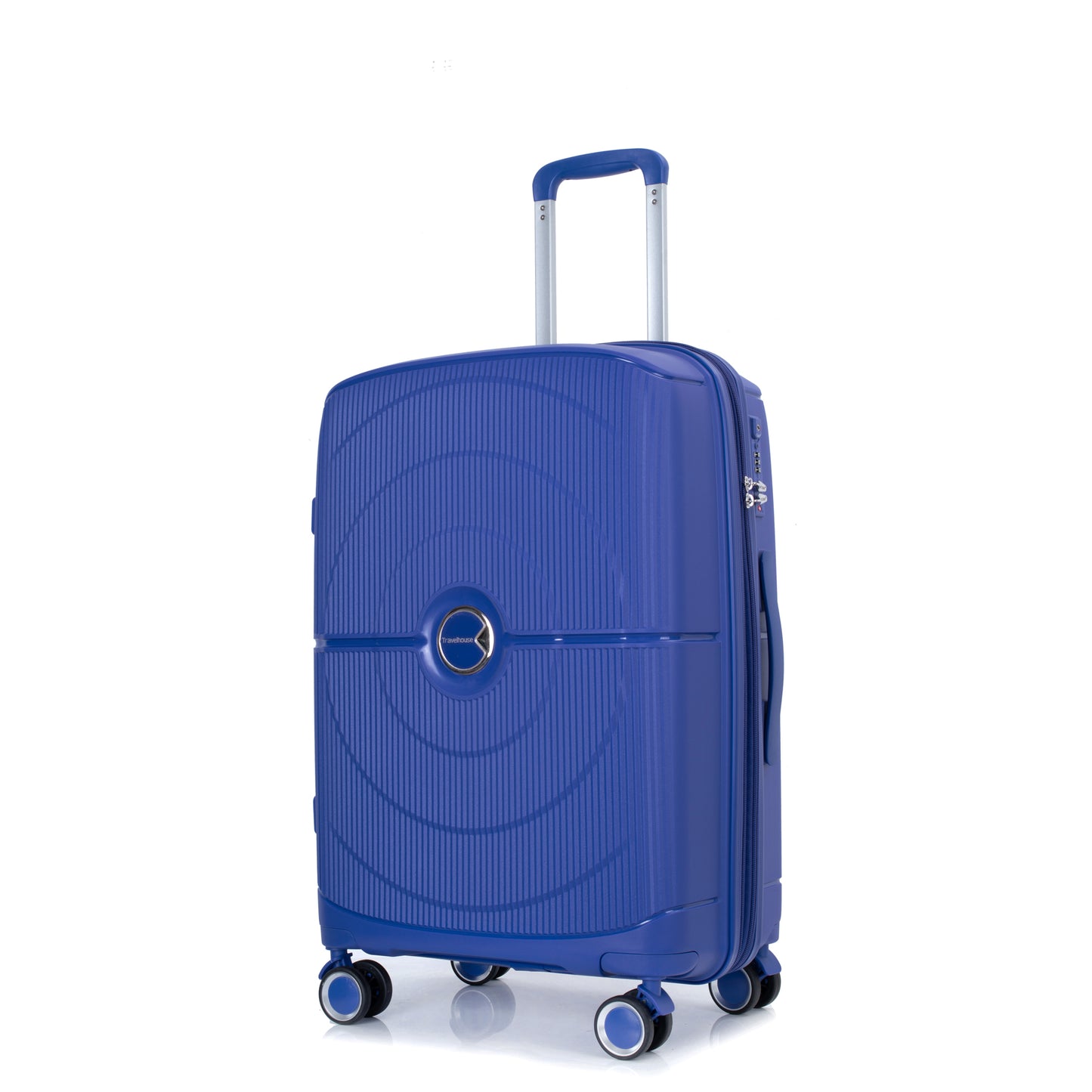 Expandable Hardshell Suitcase Double Spinner Wheels PP Luggage Sets Lightweight Durable ,3-Piece Set (20/24/28) ,Navy