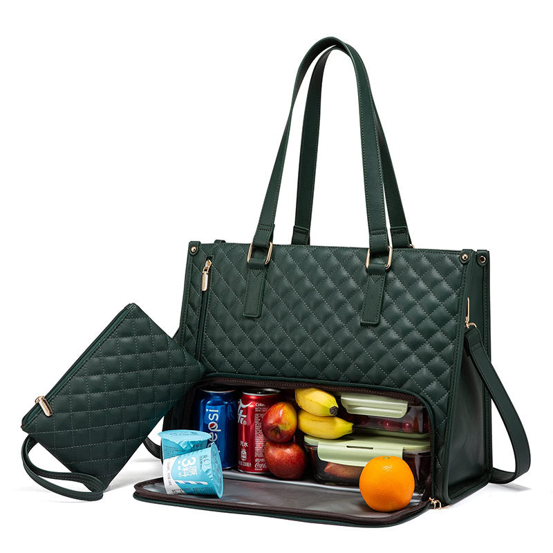 Stylish Quilted Lunch Tote – Insulated, Leak-Proof & Multi-Functional Handbag