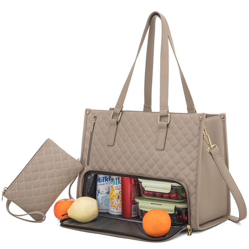 Stylish Quilted Lunch Tote – Insulated, Leak-Proof & Multi-Functional Handbag