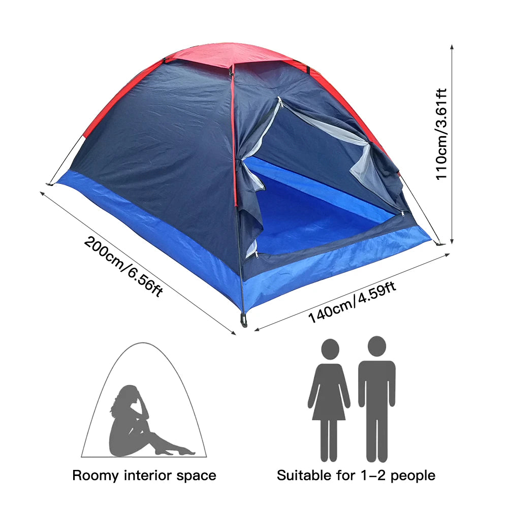 Outdoor Camping Tent 2 People Double-Layer Water Resistant Tent with Bag Portable Ultralight Backpacking Hiking Travel Tent