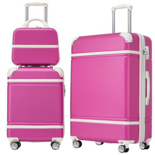 Hardshell Luggage Sets 3 Pieces 20x24 Luggages And Cosmetic Case Spinner Suitcase With TSA Lock Lightweight