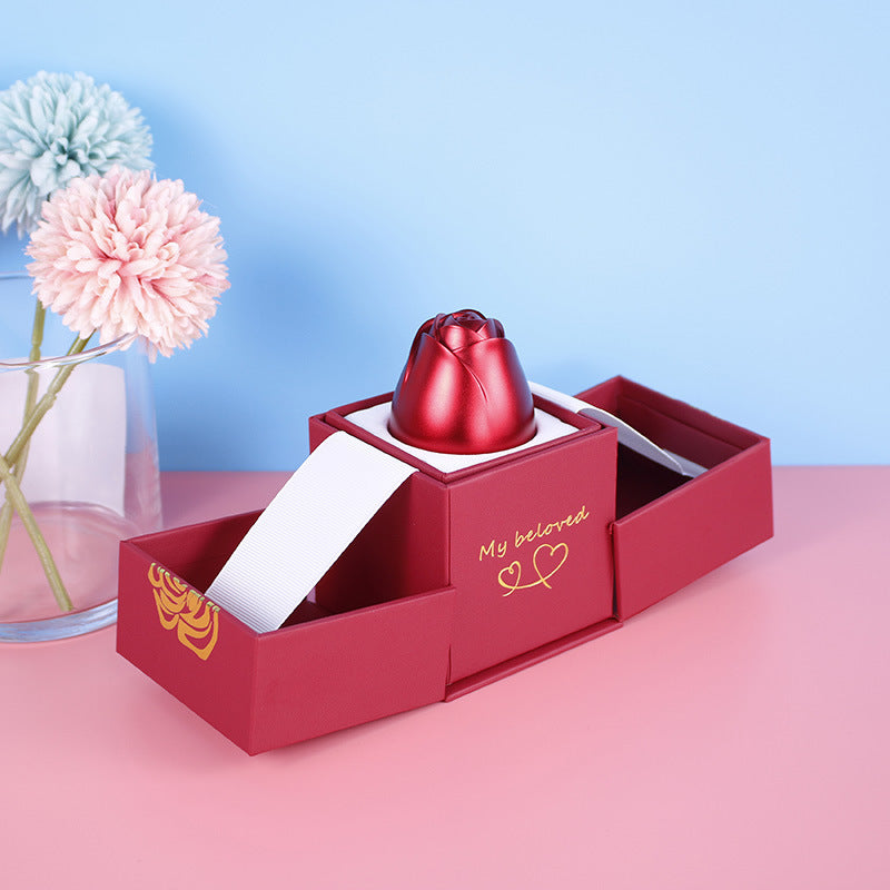 Heiße Valentinstagsgeschenke Metall Rose Schmuck Geschenkbox Halskette für Hochzeit Freundin Halskette Geschenke