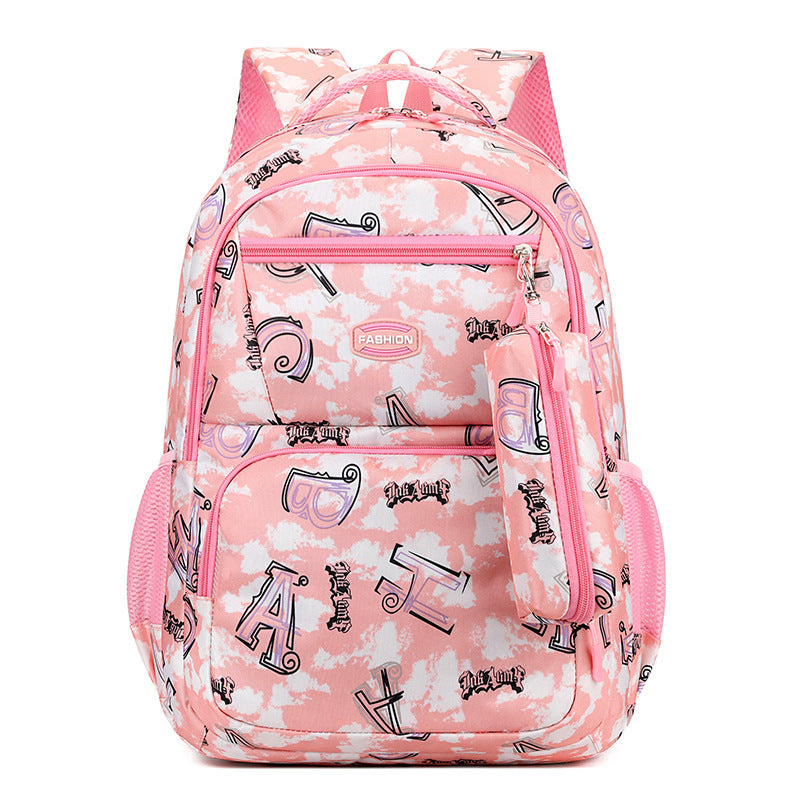 Print Backpack With Pencil Case Fsahion Sweet Primary School Students Schoolbag For Girls Boys