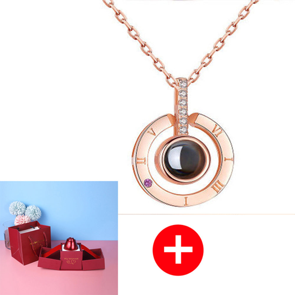 Heiße Valentinstagsgeschenke Metall Rose Schmuck Geschenkbox Halskette für Hochzeit Freundin Halskette Geschenke