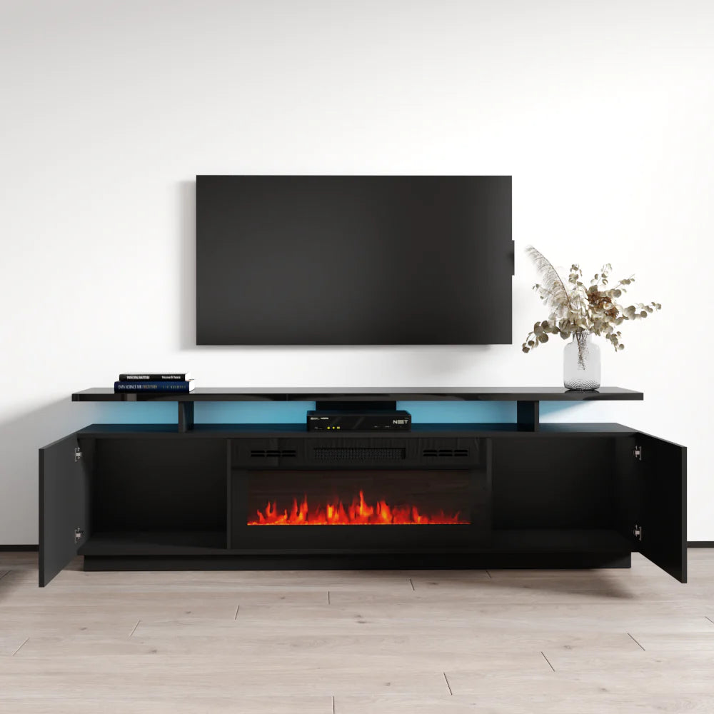 Eva-Kbl Fireplace TV Stand