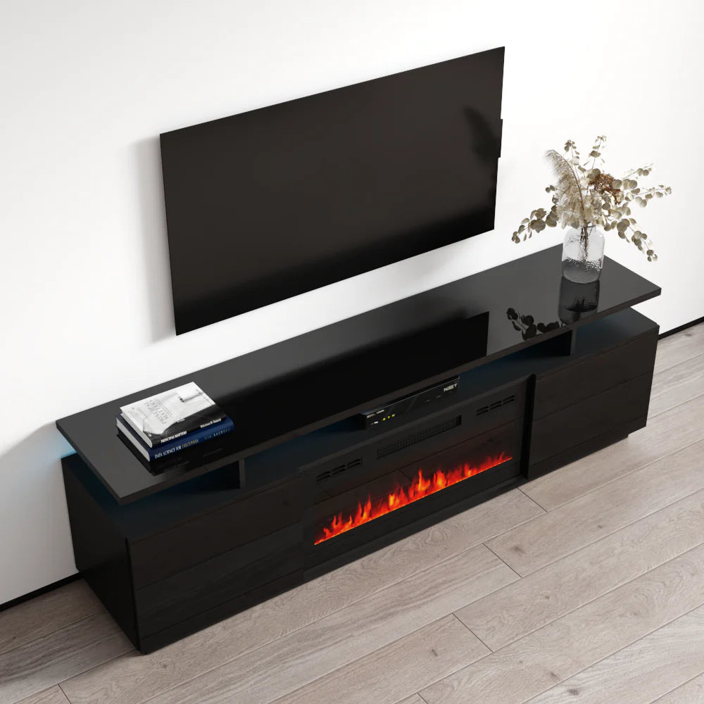 Eva-Kbl Fireplace TV Stand