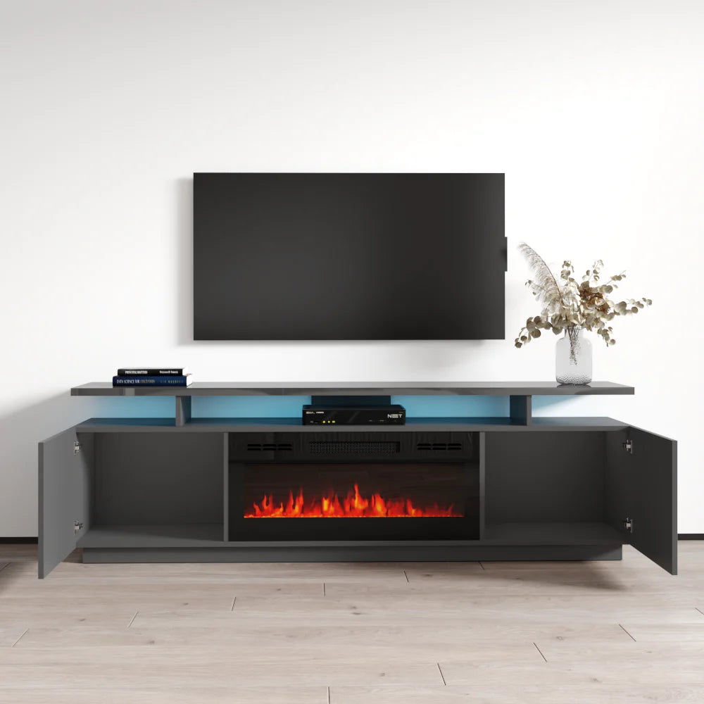 Eva-Kbl Fireplace TV Stand