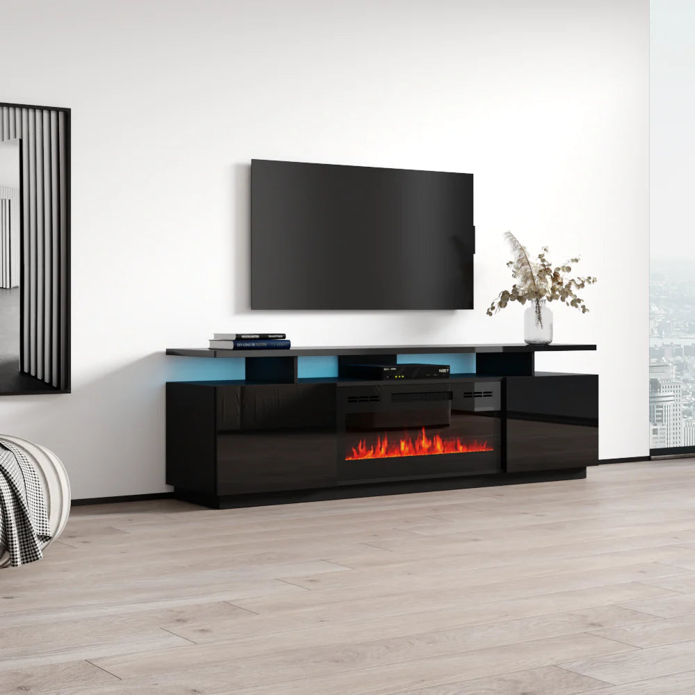 Eva-Kbl Fireplace TV Stand