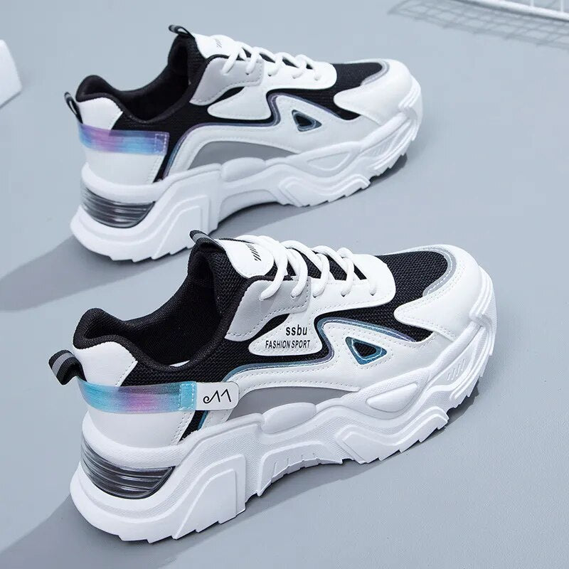 Platform Shoes Women Sneakers Autumn 2021 New Running Sports Shoes Casual Breathable White Wedges Sneaker Designer Women Shoes